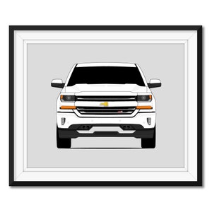 Chevy Silverado Z71 (2016-2018) 3rd Generation Inspired Car Poster Print Wall Art Decor CX1 (Unframed)