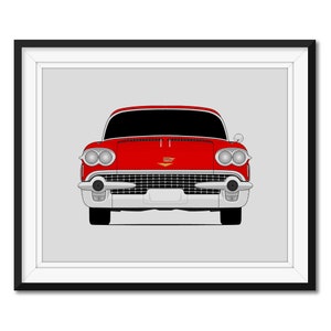 Cadillac Series 62 (1958) Inspired Poster Print Wall Art Decor CX1 (Unframed)