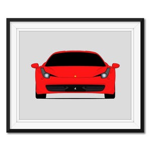 Ferrari 458 Italia Speciale (Spider) (2010-2015) Inspired Car Poster Print Wall Art Decor CX1 (Unframed)