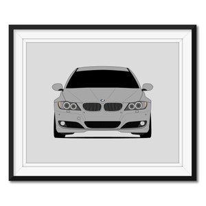 BMW 3 Series 335i LCI Sedan E90 (2009-2010) Inspired Car Poster Print Wall Art E91 E92 E93 316i, 318i, 320i, 325i, 328i, 330i CX1 (Unframed)