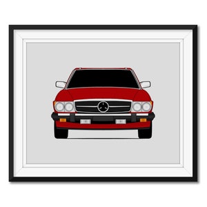 Mercedes-Benz 560SL (1986-1989) R107 Inspired Car Poster Print Wall Art Decor CX1 (Unframed)