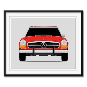 Mercedes-Benz 280SL W113 (1967-1971) Inspired Car Poster Print Wall Art Decor CX1 (Unframed)