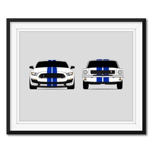 Personalisierbare Version: ShelbyGT350 mustang (New und Classic) Inspiriertes Auto Poster Druck Wandkunst AX3 (Ungerahmt)