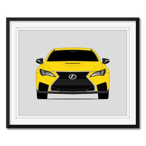 Lexus RC-F (2020-Pre) facelift Inspired Car Poster Print Wall Art Decor CX1 (Unframed)
