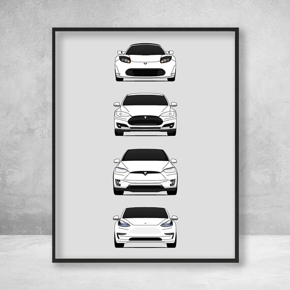 Tesla Generations Poster Tesla Model S Tesla Model 3 Tesla Model X Tesla Motors Art Tesla History Art Tesla Patent A1
