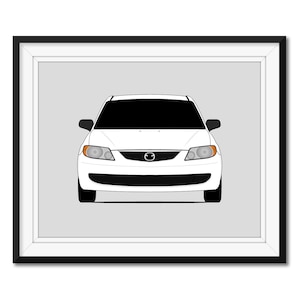 Mazda Protégé (2001-2003) Inspired Car Poster Print Wall Art Decor Familia 323 CX1 (Unframed)
