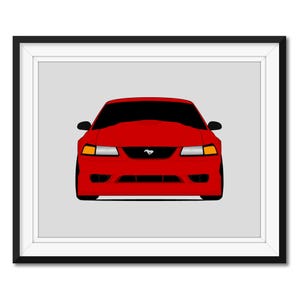 Ford Mustang 2000 SVT Cobra R Inspired Car Poster Print Wall Art Decor CX1 (Unframed)