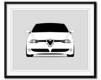Alfa Romeo 156 GTA (2001-2005) Car Poster Print Wall Art Decor CX1