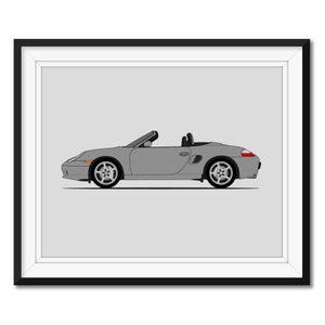 Porsche Boxster 986 (1996-2001) (Side Profile) Inspired Car Poster Print Wall Art Decor CX3 (Unframed)