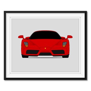 Ferrari Enzo Supercar (2002-2004) Inspired Car Poster Print Wall Art Decor CX1 (Unframed)
