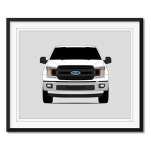 Ford F-150 XL (2018-2019) 13th Generation Inspired Car Poster Print Wall Art Decor F series Pickup Truck CX1 (Unframed)