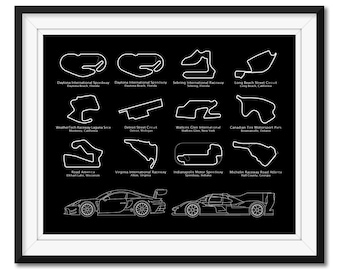IMSA SportsCar Championship Race Track Circuit 2026 Poster Print Wall Art BX3 (Unframed)