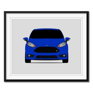 Ford Fiesta ST (2013-2019) Inspired Car Poster Print Wall Art Decor CX1 (Unframed)