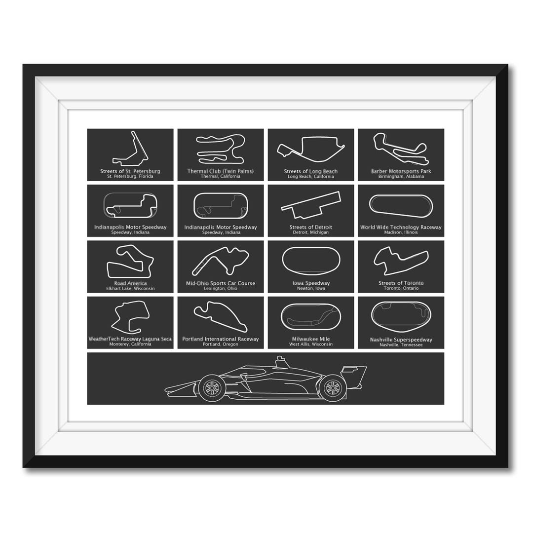 Indycar Series Race Track Circuit 2025 Poster Print Wall Art BX3