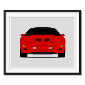 Pontiac Firebird Trans Am WS6 (1998-2002) Inspired Car Poster Print Wall Art Decor CX1 (Unframed)