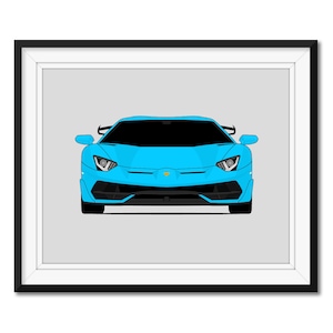 Lamborghini Aventador SVJ (2018-2021) Inspired Poster Print Wall Art Decor CX1 (Unframed)