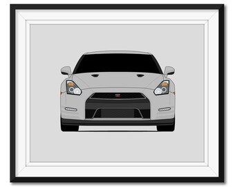 Nissan GT-R R35 (2011-2016) Car Poster Print Wall Art Decor Skyline Godzilla Nismo V-Spec CX1 (Unframed)