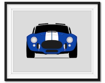 Shelby 427 Cobra Roadster (1965-1967) auto poster print kunst aan de muur decor AC Cobra CSX Cobra Caroll Shelby S1 CX2 (ingelijst)