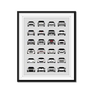 Customizable Version: Chevy History Evolution Inspired Car Poster Print Best of Chevrolet Generations Corvette Camaro Bel-Air AX2 (Unframed)