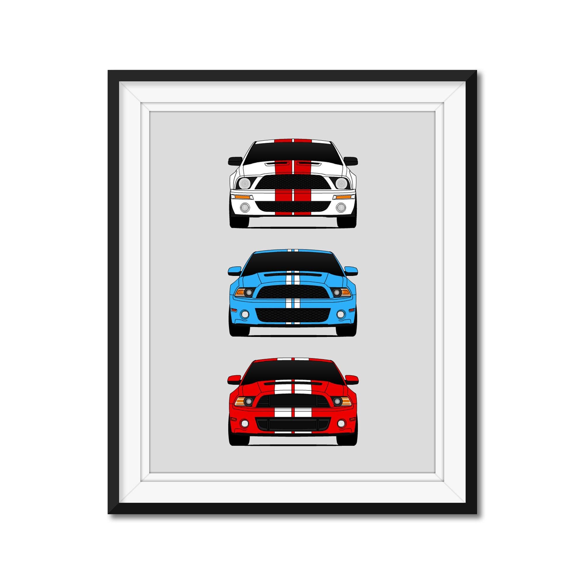 Shelby Mustang GT500 Late Model Car Poster Print Wall Art of the ...