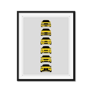 BMW M3 Inspired Car Poster Print Wall Art History and Evolution M3 Generations BMW Car Models: E30, E36, E46, E92, F80, G80 AX1 (Unframed)