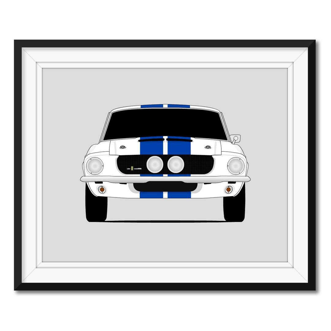 Ford Mustang 1967 Shelby GT500 Cobra Car Poster Print Wall Art Decor ...