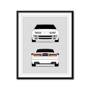 Nissan 300ZX Z32 (1989-2000) (anteriore e posteriore) Poster ispirato Stampa artistica da parete DX1 (senza cornice)