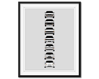 Customizable Version: Toyota Celica Generations Car Poster Print Wall Art History and Evolution Celica AX2 (Unframed)