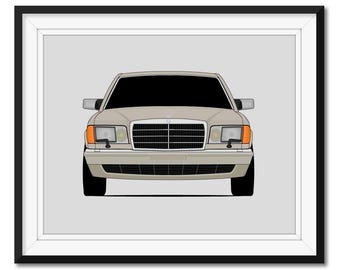 Mercedes-Benz 560 SEL W126 (1986-1991) Car Poster Print Wall Art Decor CX1 (Unframed)