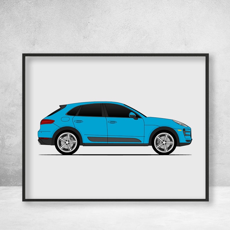 Porsche Macan  Turbo S Poster  Side View Type 95B Macan  GTS 