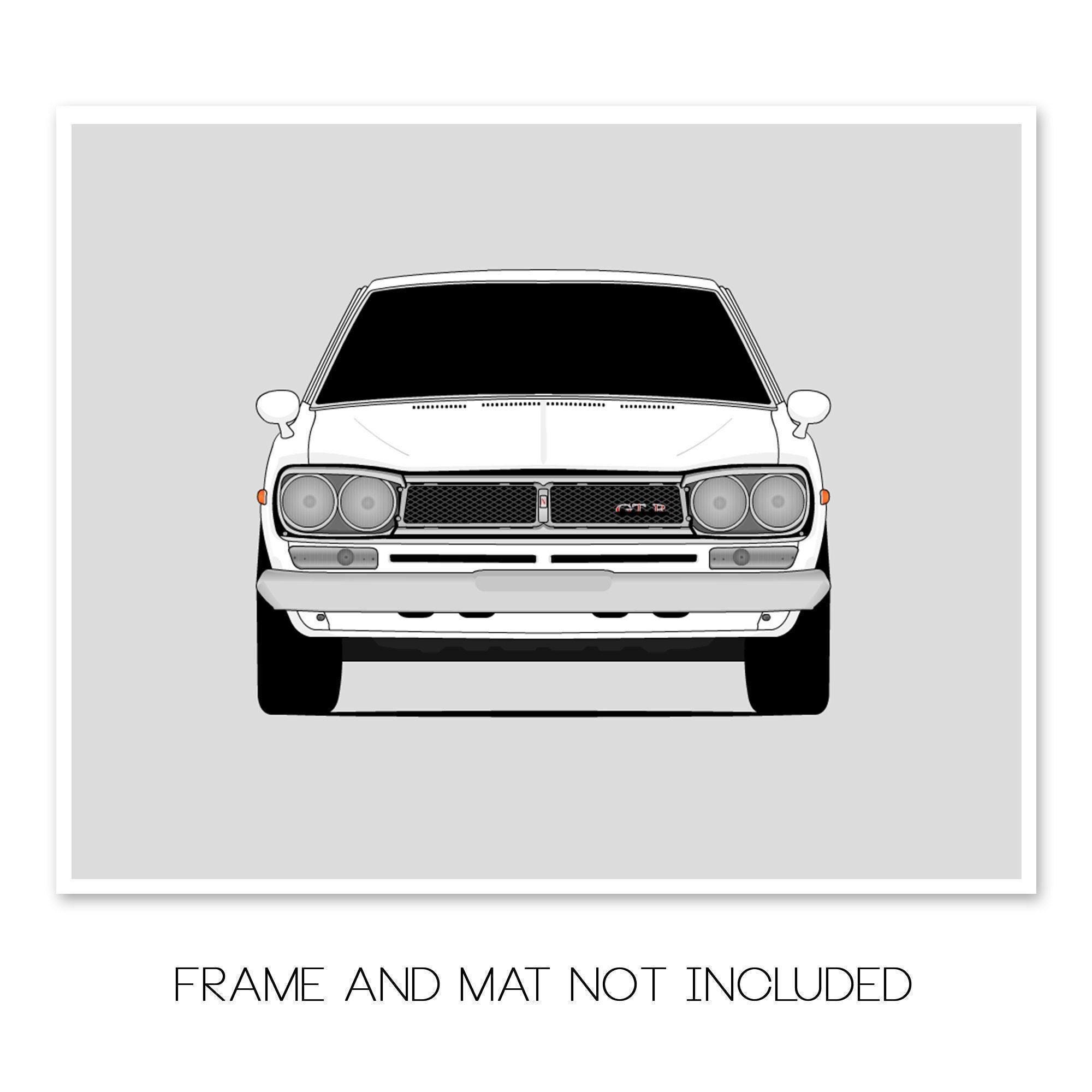 Nissan Skyline GT-R KPGC10 (1969-1972) Car Poster Print Wall Art