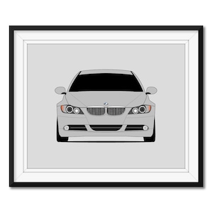 BMW 3 Series 335i Sedan E90 (2007-2008) Inspired Car Poster Print Wall Art E91, E92, E93 (316i, 318i, 320i, 325i, 328i, 330i) CX1 (Unframed)