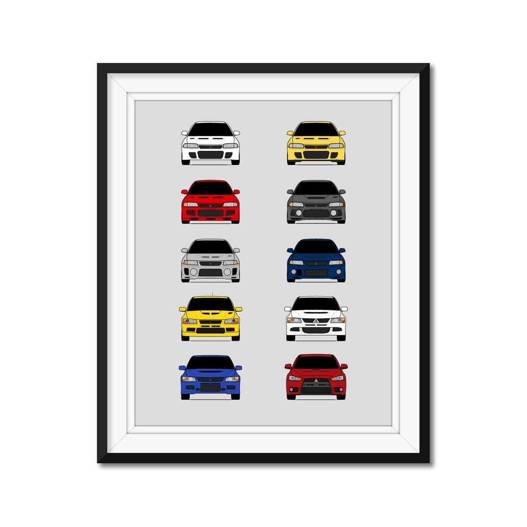 ランサーエボリューションポスター (I - X) Mitsubishi LANCER EVO X | jdm Car Poster | digital Wall Art
