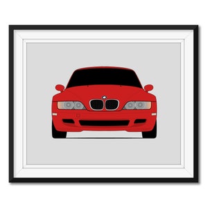 BMW Z3 M E36 Roadster Coupe (1997-2002) Inspired Car Poster Print Wall Art Décor M Power BMW M Z3M CX1 (Unframed)