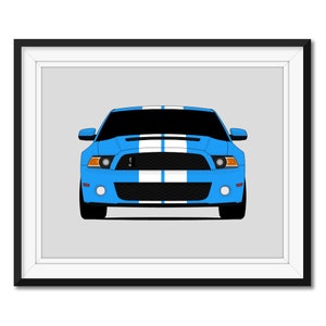Shelby GT500 S197 (2010-2012) Inspired Car Poster Print Wall Art Decor Carroll Shelby Ford Mustang Cobra S1 CX2 (Unframed)