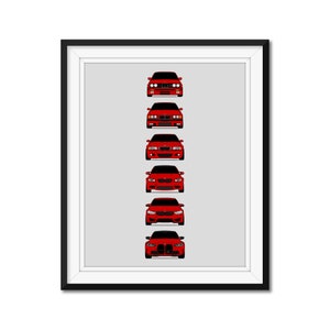 BMW M3 Inspired Car Poster Print Wall Art History and Evolution M3 Generations BMW Car Models: E30, E36, E46, E92, F80, G80 AX1 (Unframed)