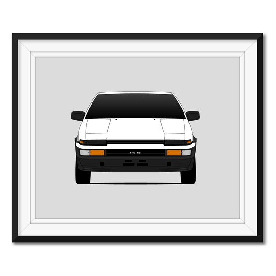 Toyota Ae86 Trueno Poster Print Hacki Roku Initial D Wall Etsy