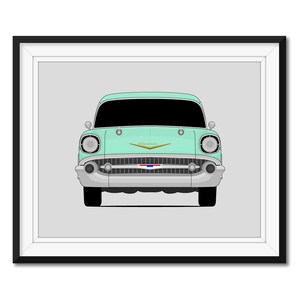 Chevy Bel Air (1957) Inspired Car Poster Print Wall Art Decor CX1 (Unframed)