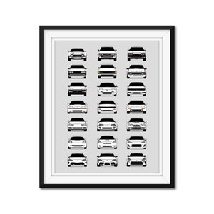 Customizable Version: Toyota History Evolution Inspired Car Poster Print Best Toyota Generations Celica Supra MR2 FR-S GR86 AX2 (Unframed)