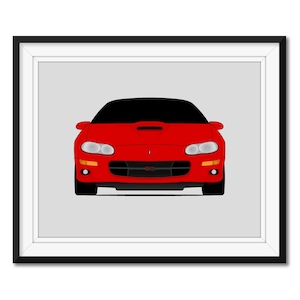 Chevy Camaro SS (1998-2002) 4th Generation Inspired Car Poster Print Wall Art Decor CX1 (Unframed)