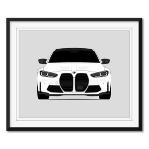 BMW M3 G80 (2021-Present) Inspired Car Poster Print Wall Art Decor CX1 (Unframed)