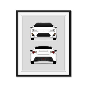 Scion FRS GT86 (2012-2016) (Front and Rear) Poster Print Wall Art Decor Handmade DX1 (Unframed)
