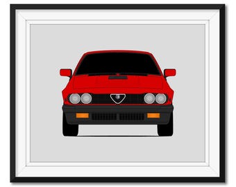 Alfa Romeo GTV6 (1981-1989) Car Poster Print Wall Art Decor