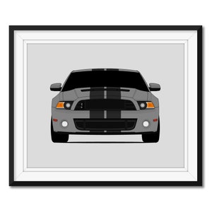 Shelby GT500 S197 II (2013-2014) Inspired Car Poster Print Wall Art Decor Carroll Shelby Ford Mustang Cobra S1 CX2 (Unframed)
