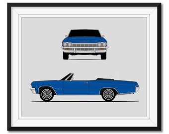 1964 シボレー インパラ ブループリント ポスター 18