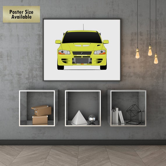 Mitsubishi Lancer Evolution Vii From The Fast And The Furious Brian O Connor Paul Walker Fast And Furious Art Poster Print Wall Art B1