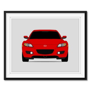 Mazda RX-8 (2003-2008) Pre-facelift Inspired Car Poster Print Wall Art Decor CX1 (Unframed)