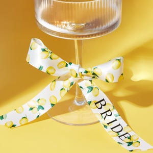 Lemon Print Ribbon Tischnamenkarten - Perfekt für Hochzeiten und Veranstaltungen Satinbögen