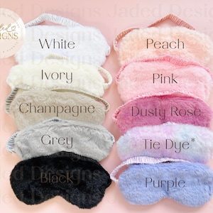 Personalised Fluffy Sleeping Eye Glitter Face Mask with Name, Silk, Satin image 2