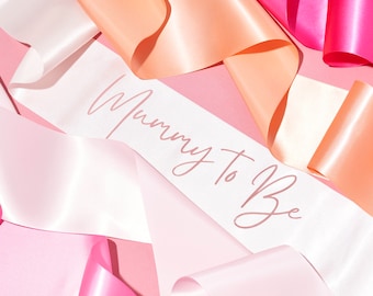 The Pink Personalised Sash Collection - Baby Pink Fuchsia Coral Neutral Baby Shower Bridal Party Hen Do Bridesmaid Birthday Gender Pink